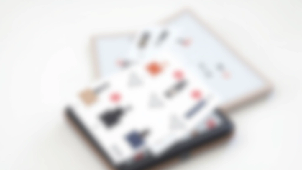 Smartphone com vários cartões de produto exibindo imagens, preços e botões de compra bem definidos